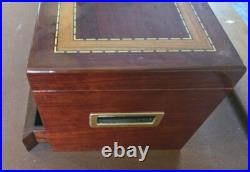 CUBAN OUTFITTERS Large Inlaid Rosewood Cigar Humidor with Hygrometer and Drawer
