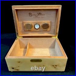 CUERVO Y SOBRINOS Rare Luxury Bird's Eye Maple Wood Humidor Box
