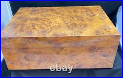 Caminetto Honey Burlwood Humidor Made In Italy Vintage Rare Hard To Find