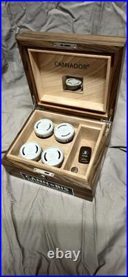 Cannador 4-Strain Cubby Hole Storage Humidor for Cannabis/Cigars/Tobacco/Herbs