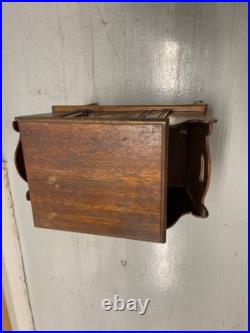 Carved Antique Chairside Tobacco Humidor & Magazine Rack. No 1 legs