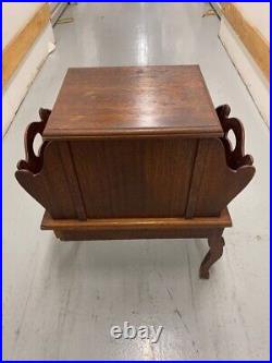 Carved Antique Chairside Tobacco Humidor & Magazine Rack. No 1 legs