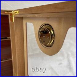Cedar Wood 3 Drawer Cigar Humidor Cabinet Capacity Box Humidifier