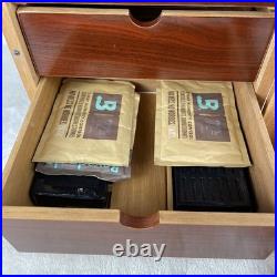Cedar Wood 3 Drawer Cigar Humidor Cabinet Capacity Box Humidifier