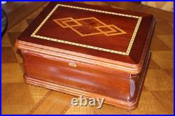 Cedar Wood Veneer Cigar Humidor Humidifier Hydrometer High Gloss Inlay and Keys Cedar Wood Veneer Cigar Humidor Humidifier Hydrometer High Gloss Inlay and Keys