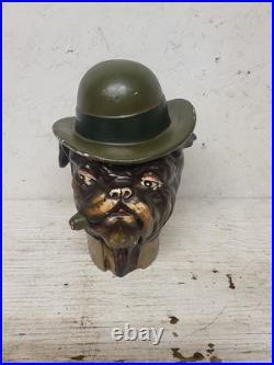 Ceramic Hand Painted Smoking Bulldog With Hat Figural Humidor Jar Cigars XONEX Ceramic Hand Painted Smoking Bulldog With Hat Figural Humidor Jar Cigars XONEX