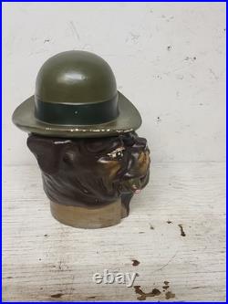 Ceramic Hand Painted Smoking Bulldog With Hat Figural Humidor Jar Cigars XONEX Ceramic Hand Painted Smoking Bulldog With Hat Figural Humidor Jar Cigars XONEX