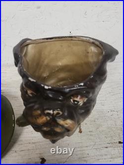 Ceramic Hand Painted Smoking Bulldog With Hat Figural Humidor Jar Cigars XONEX Ceramic Hand Painted Smoking Bulldog With Hat Figural Humidor Jar Cigars XONEX