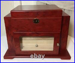 Cherry Wood & Acrylic Door 150- 180 Count Cigars Humidor