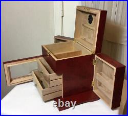 Cherry Wood & Acrylic Door 150- 180 Count Cigars Humidor