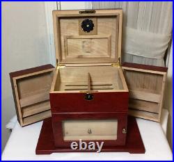 Cherry Wood & Acrylic Door 150- 180 Count Cigars Humidor