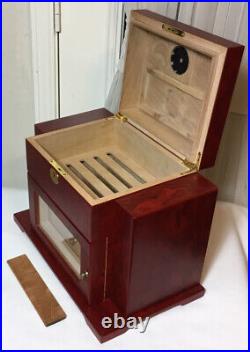 Cherry Wood & Acrylic Door 150- 180 Count Cigars Humidor