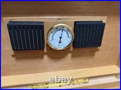 Cherry Wood Cigar Humidor Chest with Hygrometer, Drawers, Side Handles, Lock Lid