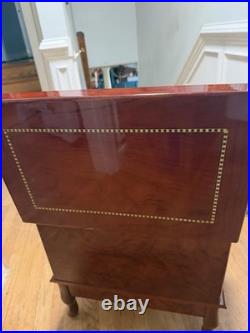 Cherry Wood Cigar Humidor Chest with Hygrometer, Drawers, Side Handles, Lock Lid