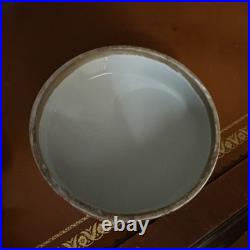 Chinese Export Porcelain Celadon Cigar Tobacco Humidor Jar Sailing Ship c 1880