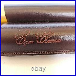 Cigar Classics 2 Cigar Travel Humidor Tube Gold w /Black Leather