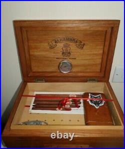 Cigar Humidor Alhambra Philippines Cedar Wood Box Gauge + Cigar Cutter & Case