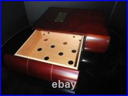 Cigar Humidor Book Cherry wood with single drawer 12 L x 10 W x 3.5 H