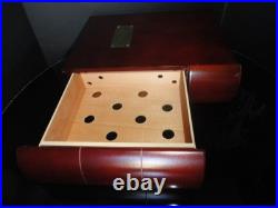 Cigar Humidor Book Cherry wood with single drawer 12 L x 10 W x 3.5 H