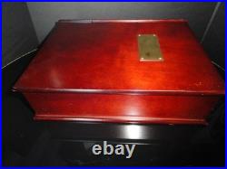 Cigar Humidor Book Cherry wood with single drawer 12 L x 10 W x 3.5 H