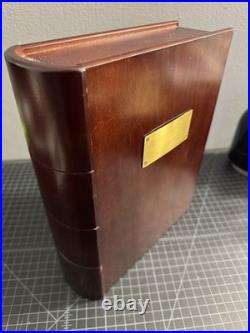 Cigar Humidor Book Cherry wood with single drawer 12 L x 10 W x 3.5 H
