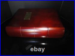 Cigar Humidor Book Cherry wood with single drawer 12 L x 10 W x 3.5 H