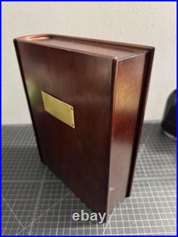 Cigar Humidor Book Cherry wood with single drawer 12 L x 10 W x 3.5 H