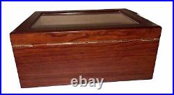 Cigar Humidor Box Wood With Glass & Cedar Hygrometer Beautiful