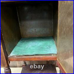 Cigar Humidor Cabinet, Copper Lined Smoking Stand Accent Table Ash Trays
