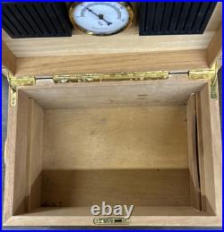 Cigar Humidor Cedar Wood Locking Humidor Box With Hygrometer Shelf No Key 13 X 9