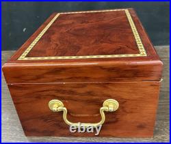 Cigar Humidor Cedar Wood Locking Humidor Box With Hygrometer Shelf No Key 13 X 9
