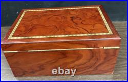 Cigar Humidor Cedar Wood Locking Humidor Box With Hygrometer Shelf No Key 13 X 9