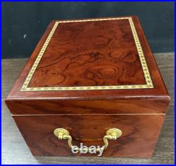 Cigar Humidor Cedar Wood Locking Humidor Box With Hygrometer Shelf No Key 13 X 9