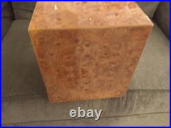 Cigar Humidor Rustic Burl Wood deep with two drawers 19x11x10 brass details