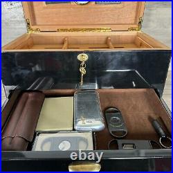 Cigar Humidor Supreme Box Limited Edition 16w x 8.5h Black Treasure Chest
