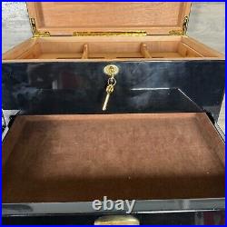 Cigar Humidor Supreme Box Limited Edition 16w x 8.5h Black Treasure Chest