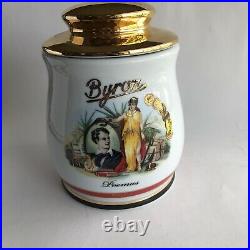 Cigar Jar BYRON Poemas Ceramic Humidor Jar EMPTY