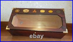 Cigar Wooden Humidor Luxury Large Storage Box Angled Lock key