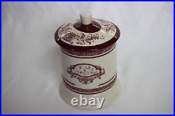 Cigars International White and Red Ceramic Humidor Jar