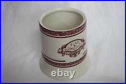 Cigars International White and Red Ceramic Humidor Jar