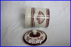 Cigars International White and Red Ceramic Humidor Jar