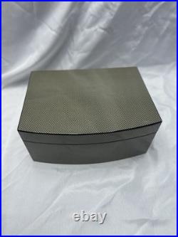 Comoy's Of London Cigar Humidor Carbon Fiber Pattern With Digital Thermo Meter