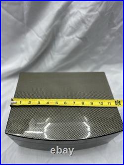 Comoy's Of London Cigar Humidor Carbon Fiber Pattern With Digital Thermo Meter