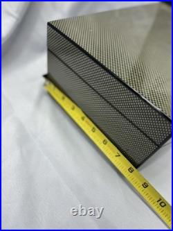 Comoy's Of London Cigar Humidor Carbon Fiber Pattern With Digital Thermo Meter