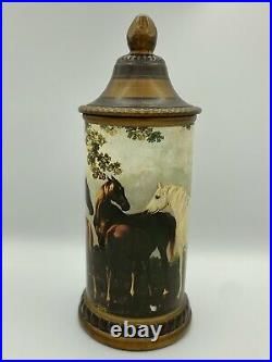 Comoy's of London 13 Humidor Canister Tobacco Jar Western Wild Horses Italy