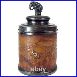 Copper and Leather Chase Humidor with Elephant