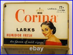 Corina Cigar Humidor Store Display Reverse Painted Glass