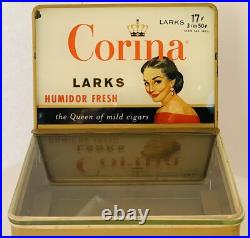 Corina Cigar Humidor Store Display Reverse Painted Glass