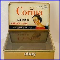 Corina Cigar Humidor Store Display Reverse Painted Glass