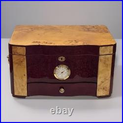 Cuban Crafters Cuban Elegance Rosewood Humidor 120 Cigar Lock Key Birdseye Gloss